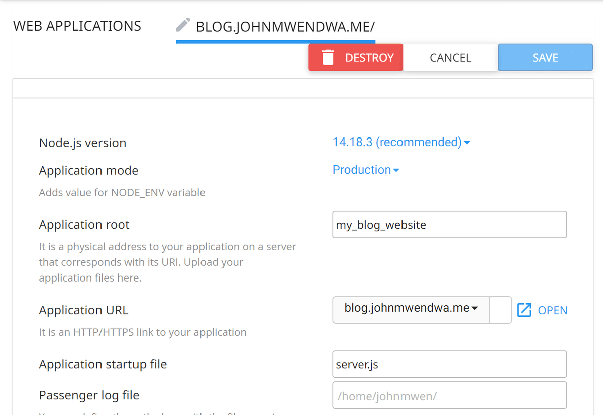 setup nodejs